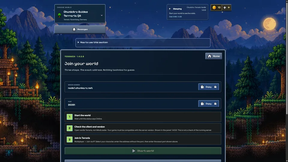 Terraria: join the correct game (EN)